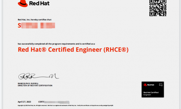 4.27RHCSA+RHCE考场考试通过！